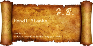 Hendl Bianka névjegykártya